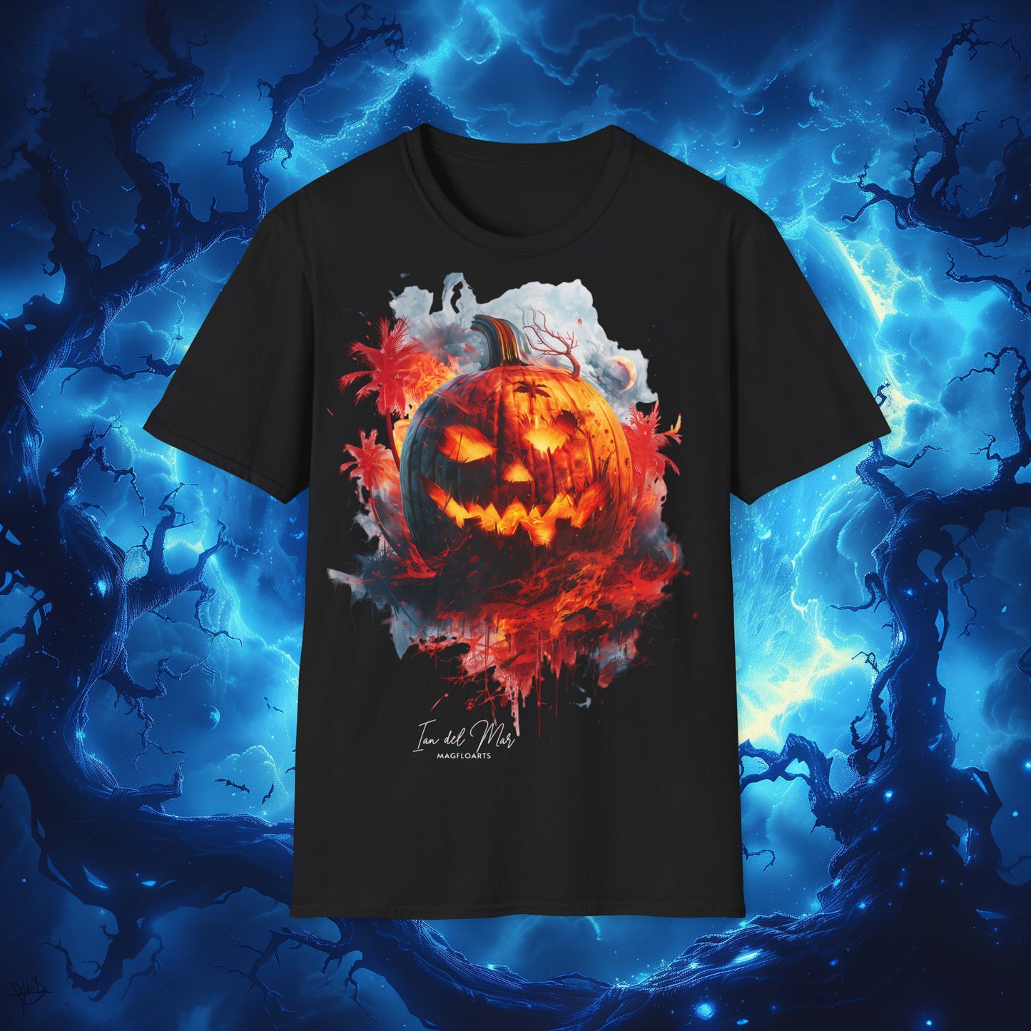 Flame Pumpkin Head T-Shirt - Halloween