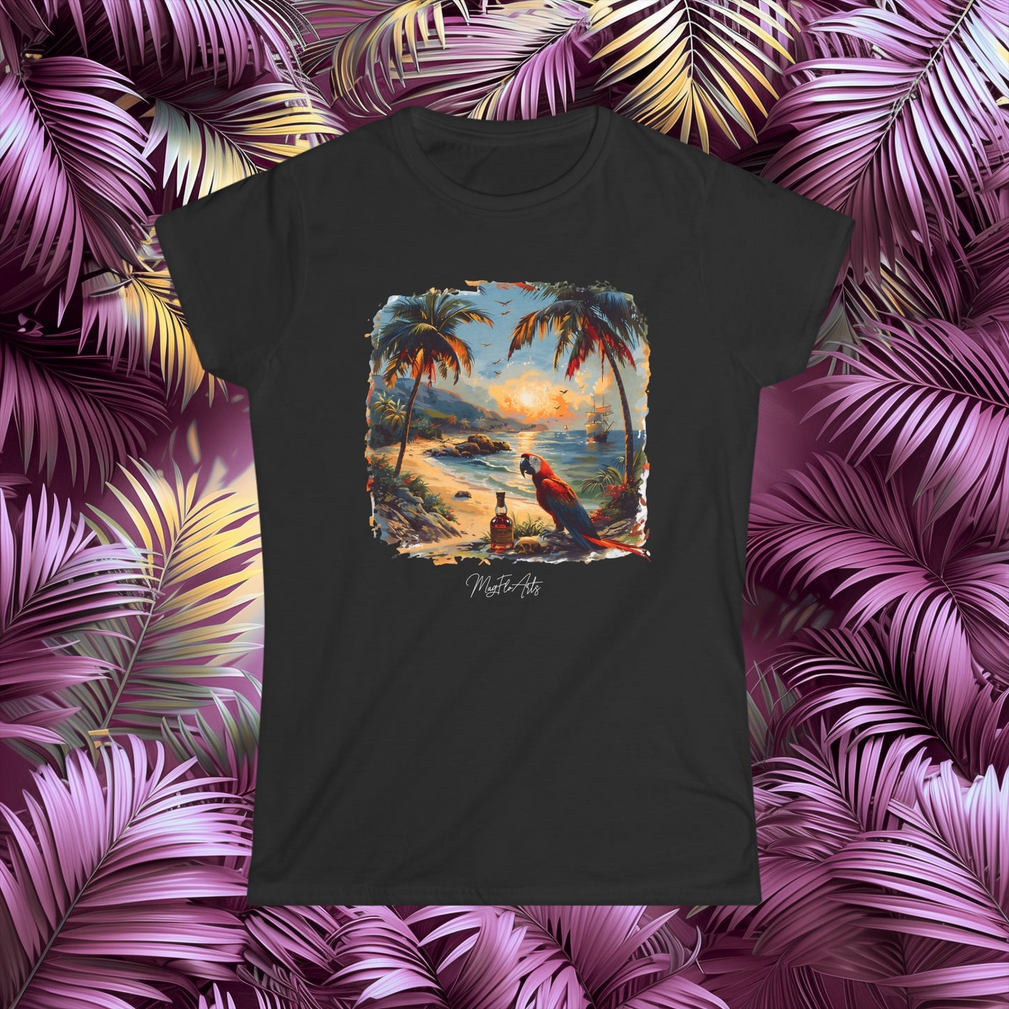 Treasure Island Twilight - Parrots Pirates Caribbean