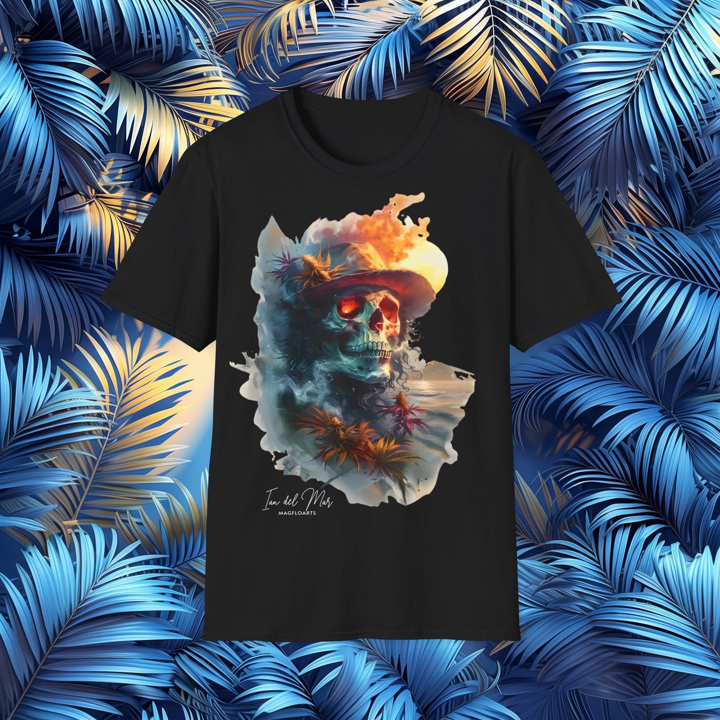 Skull Weed Sunrise Breeze T-Shirt - Pot Hemp Cannabis