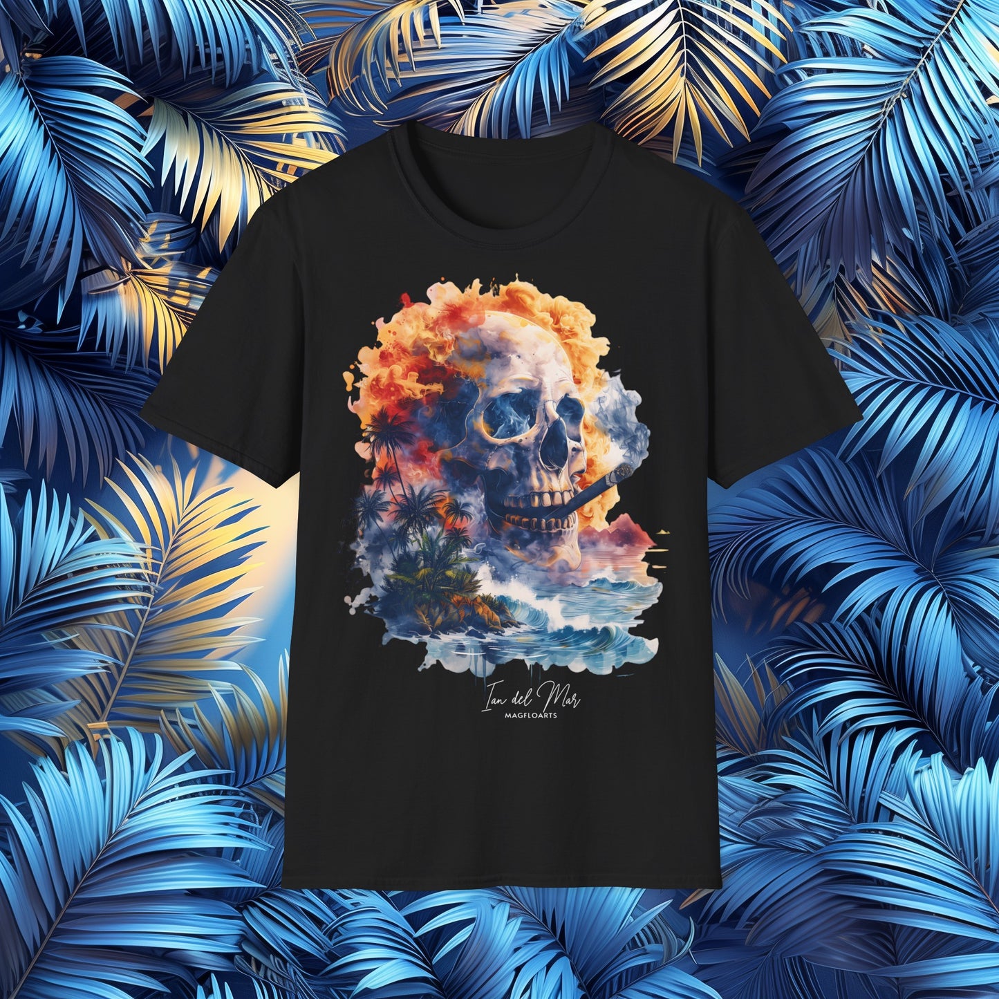 Skull Weed Wavefire T-Shirt - Pot Hemp Cannabis