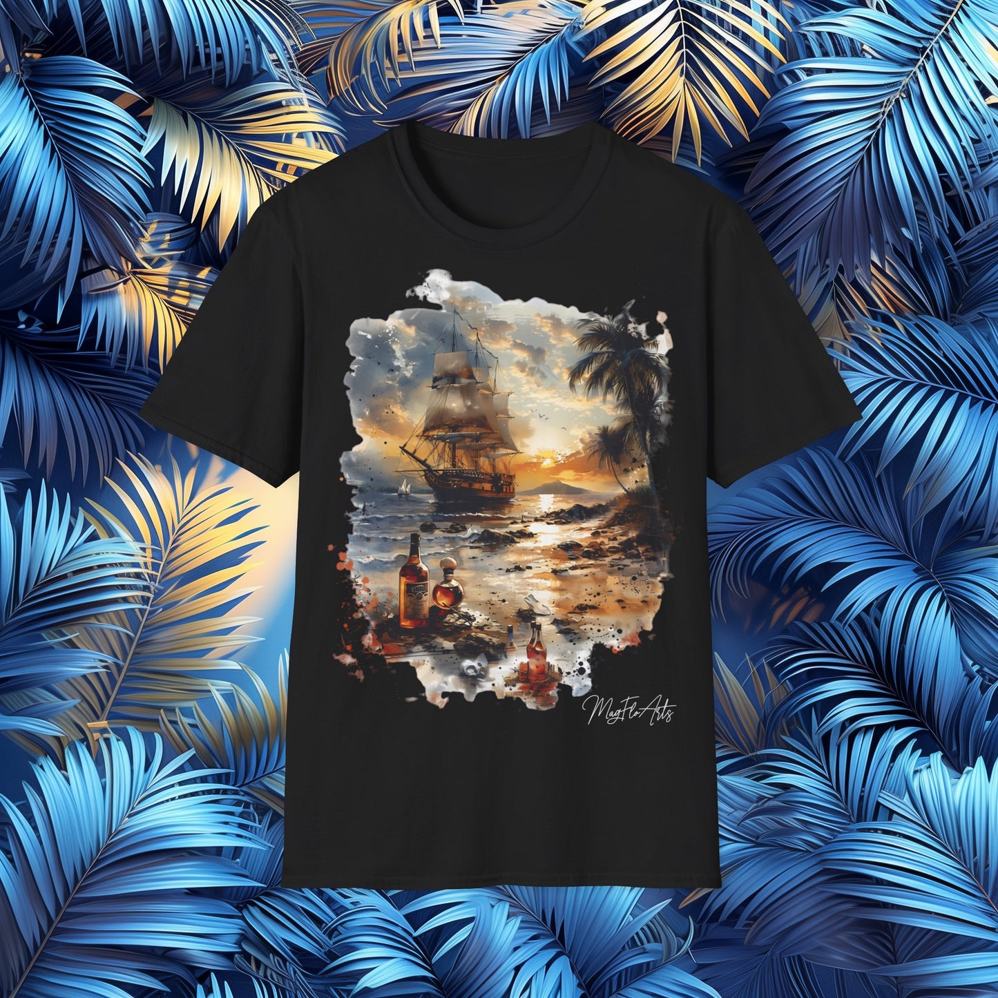 Rum Barrel T-Shirt – Parrots Pirates Caribbean