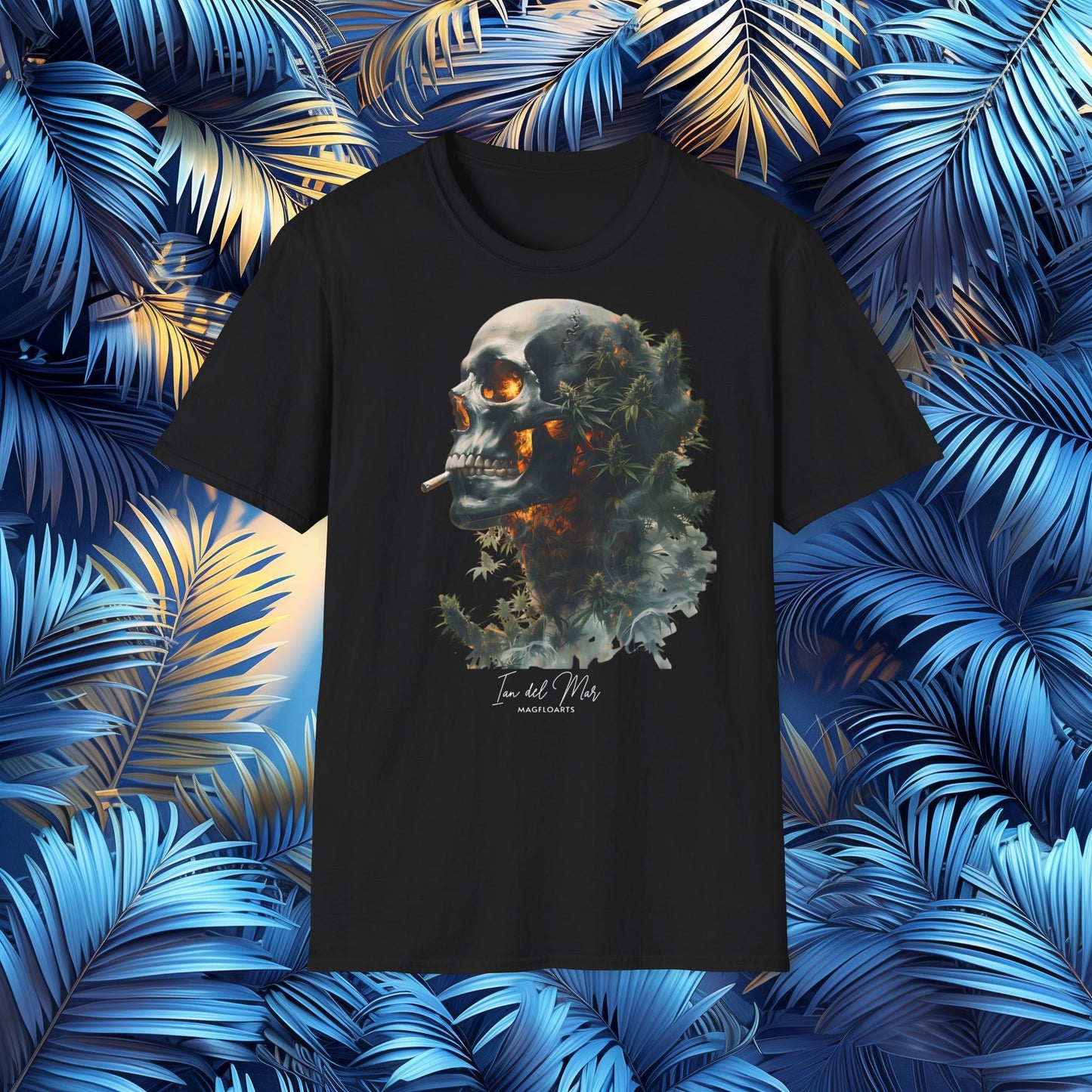 Skull Weed Blaze Garden T-Shirt - Pot Hemp Cannabis