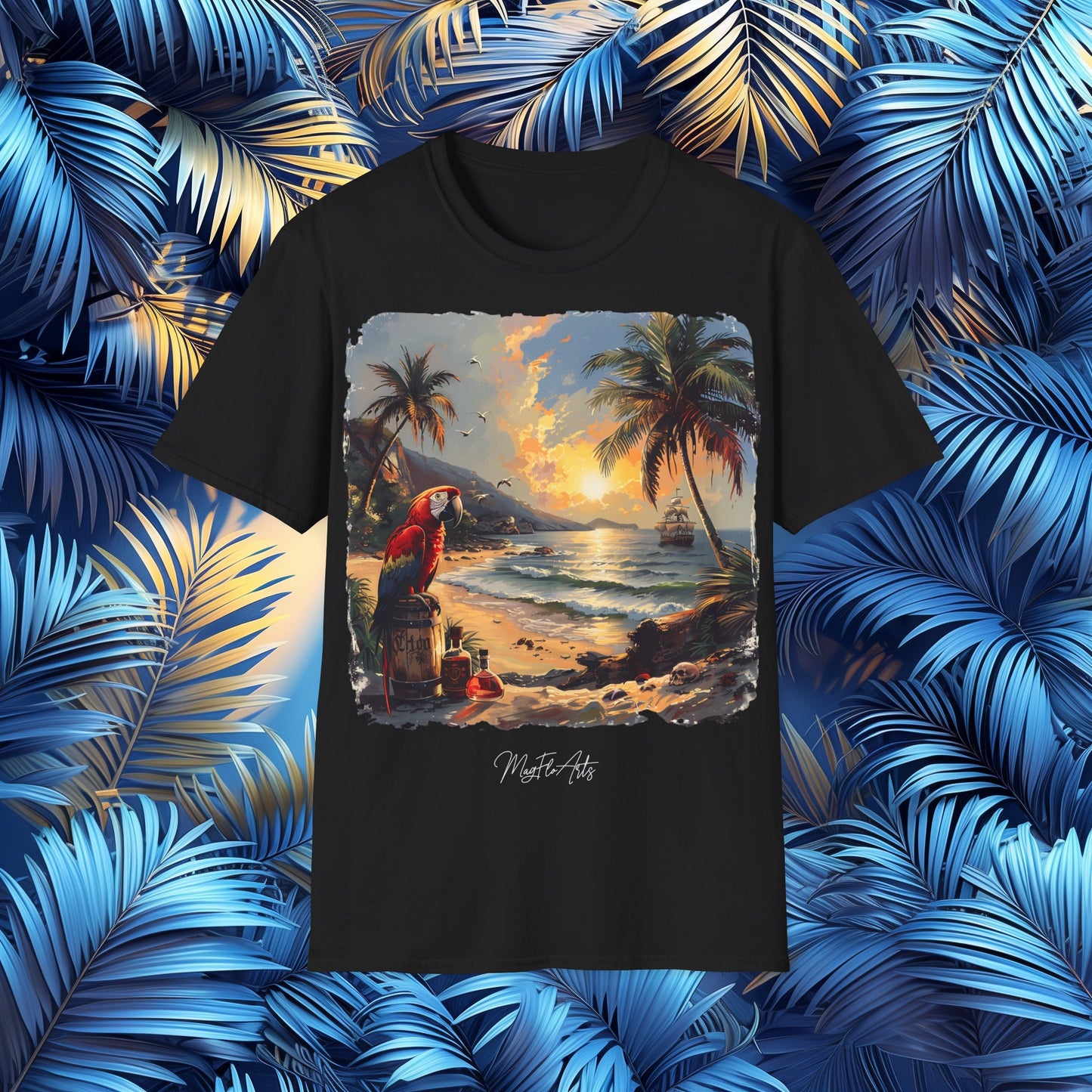 Treasure Bay T-Shirt – Parrots Pirates Caribbean