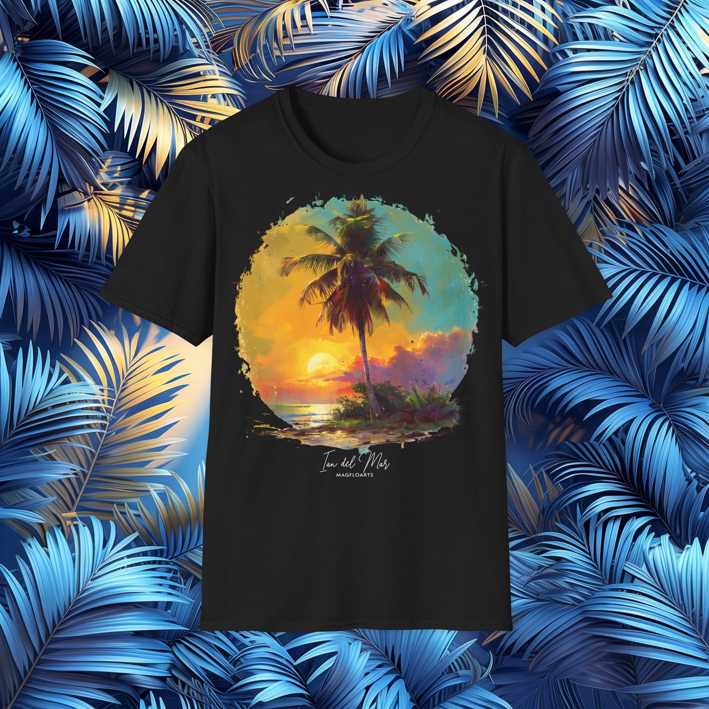 Palm Sunset Oasis T-Shirt – Beach Paradise
