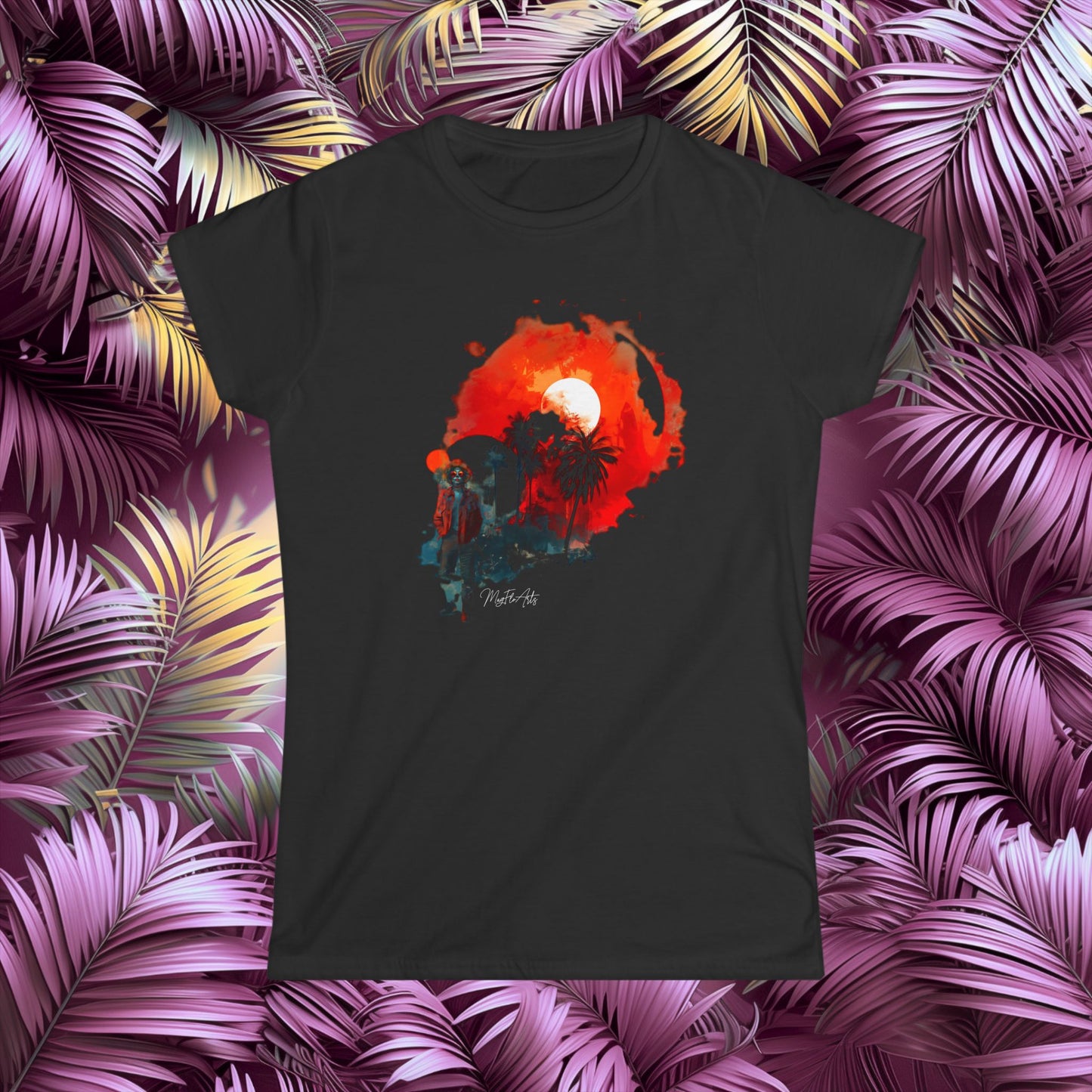 La Catrina Sunset Street Style T-Shirt - Day of the Dead & Dia de los Muertos