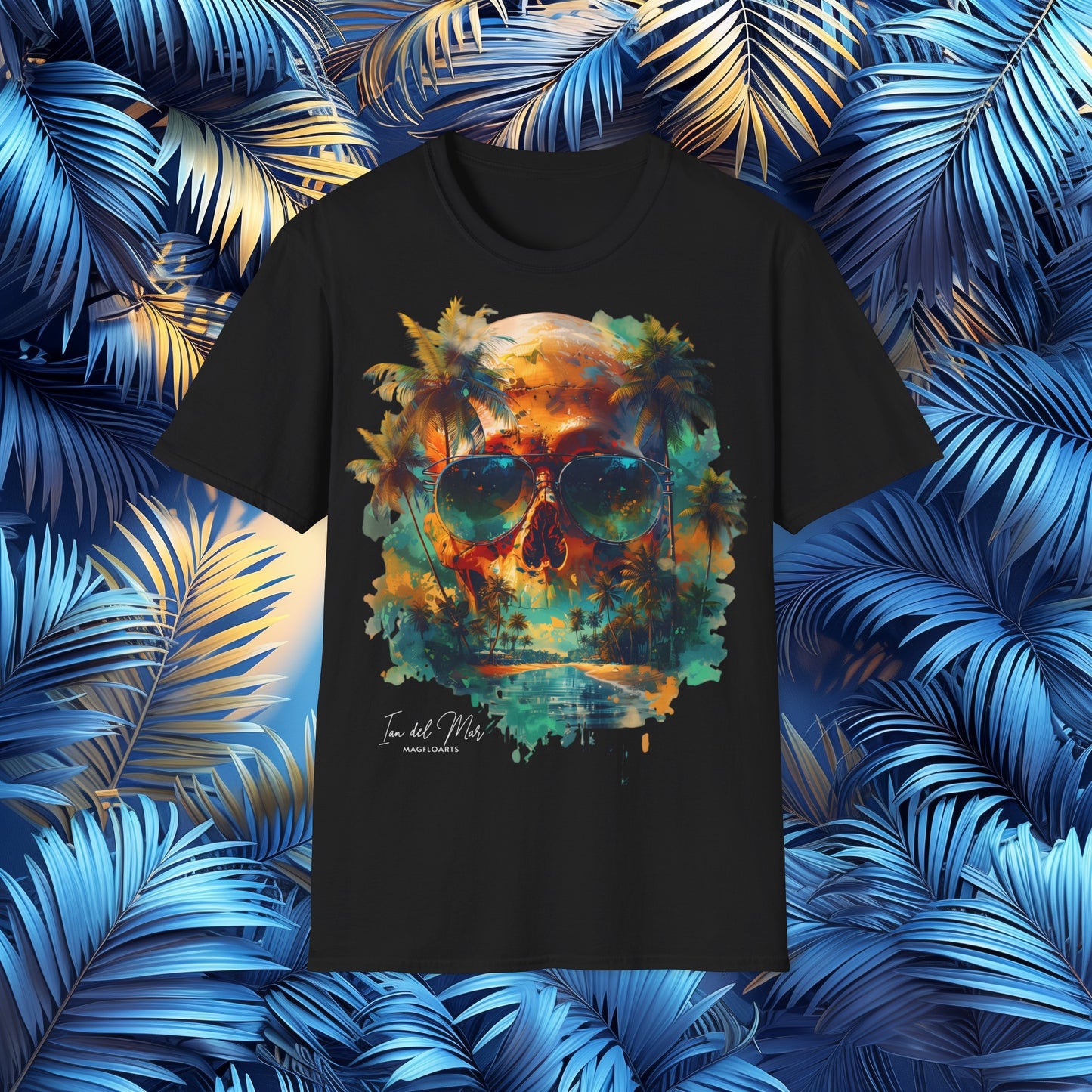 Skull Palm Tropic Reflection T-Shirt – Beach Paradise