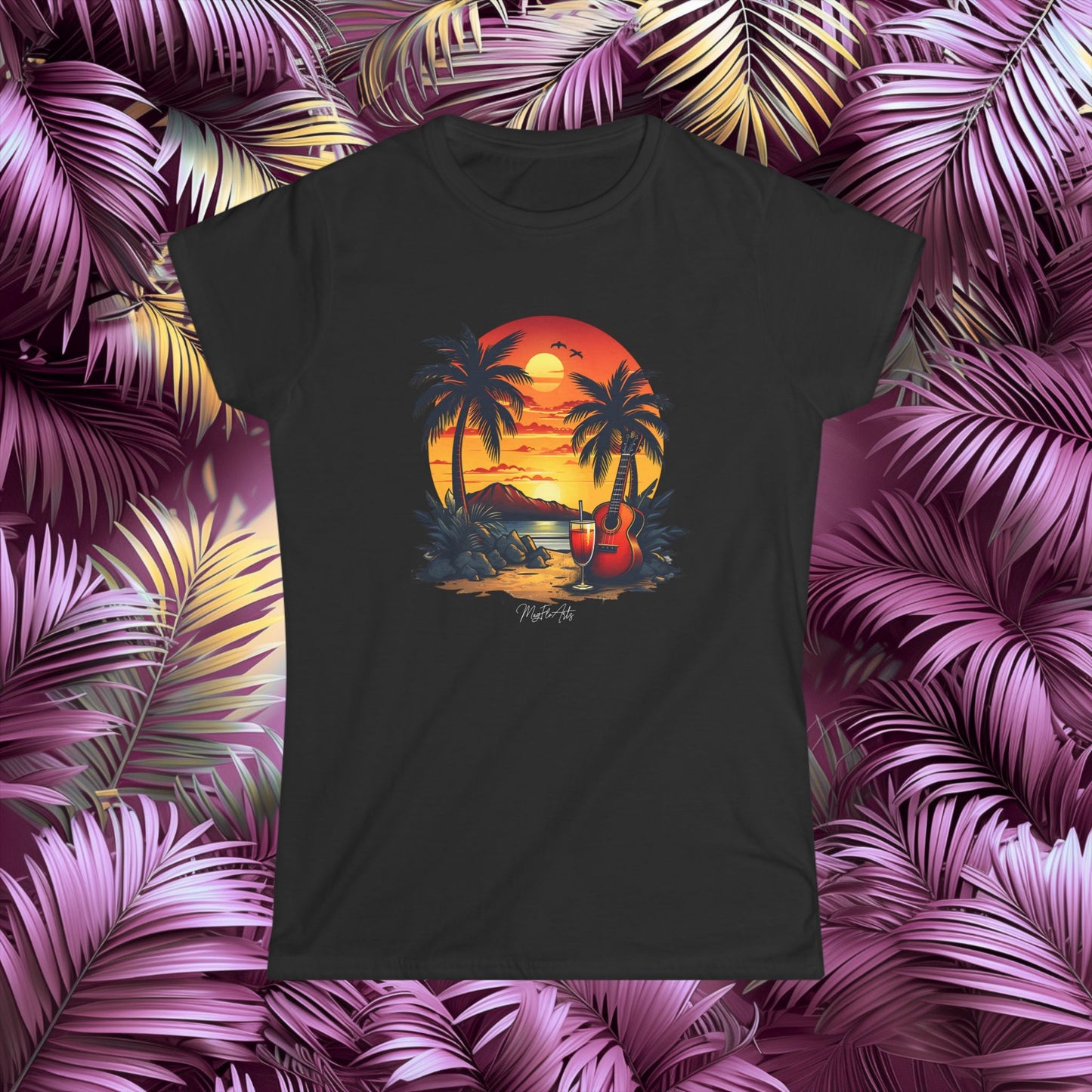 Palm Sunset Palms Vibes T-Shirt – Beach Paradise