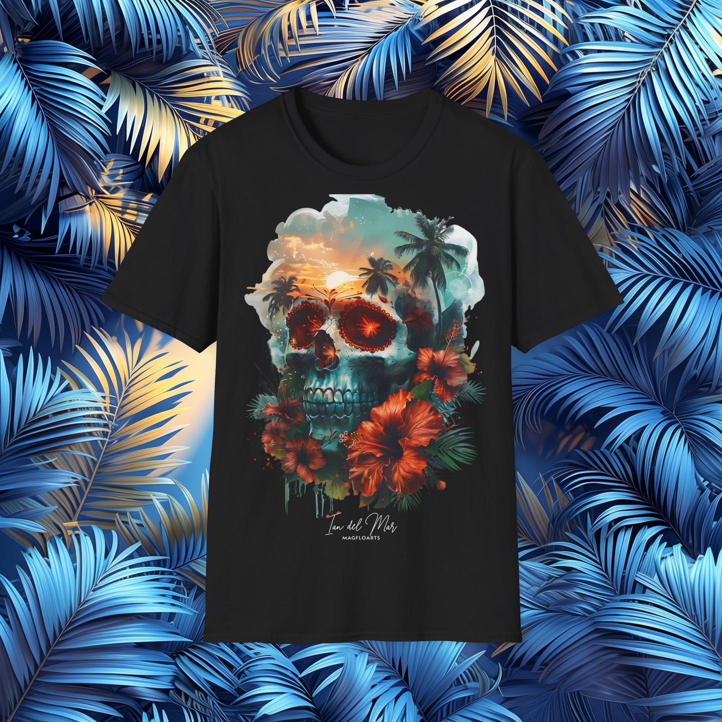 Sugar Skull Tropical Haunt T-Shirt - Day of the Dead & Dia de los Muertos