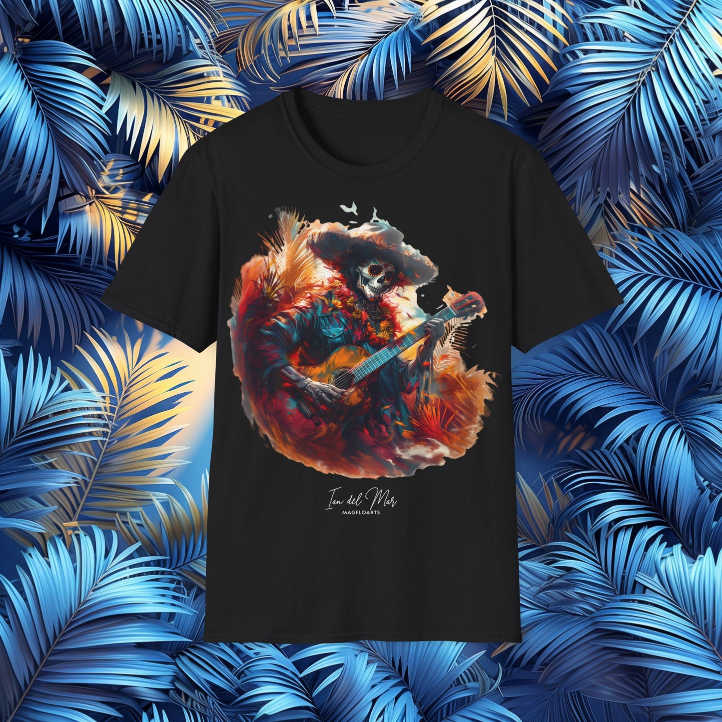 Sugar Skull El Mariachi T-Shirt - Day of the Dead & Dia de los Muertos