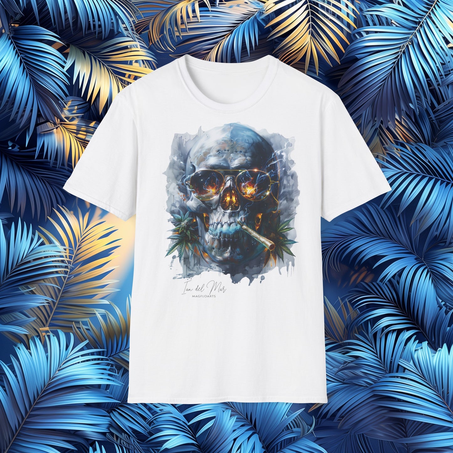 Camiseta Skull Weed Eternal Blaze - Hierba Cáñamo Cannabis