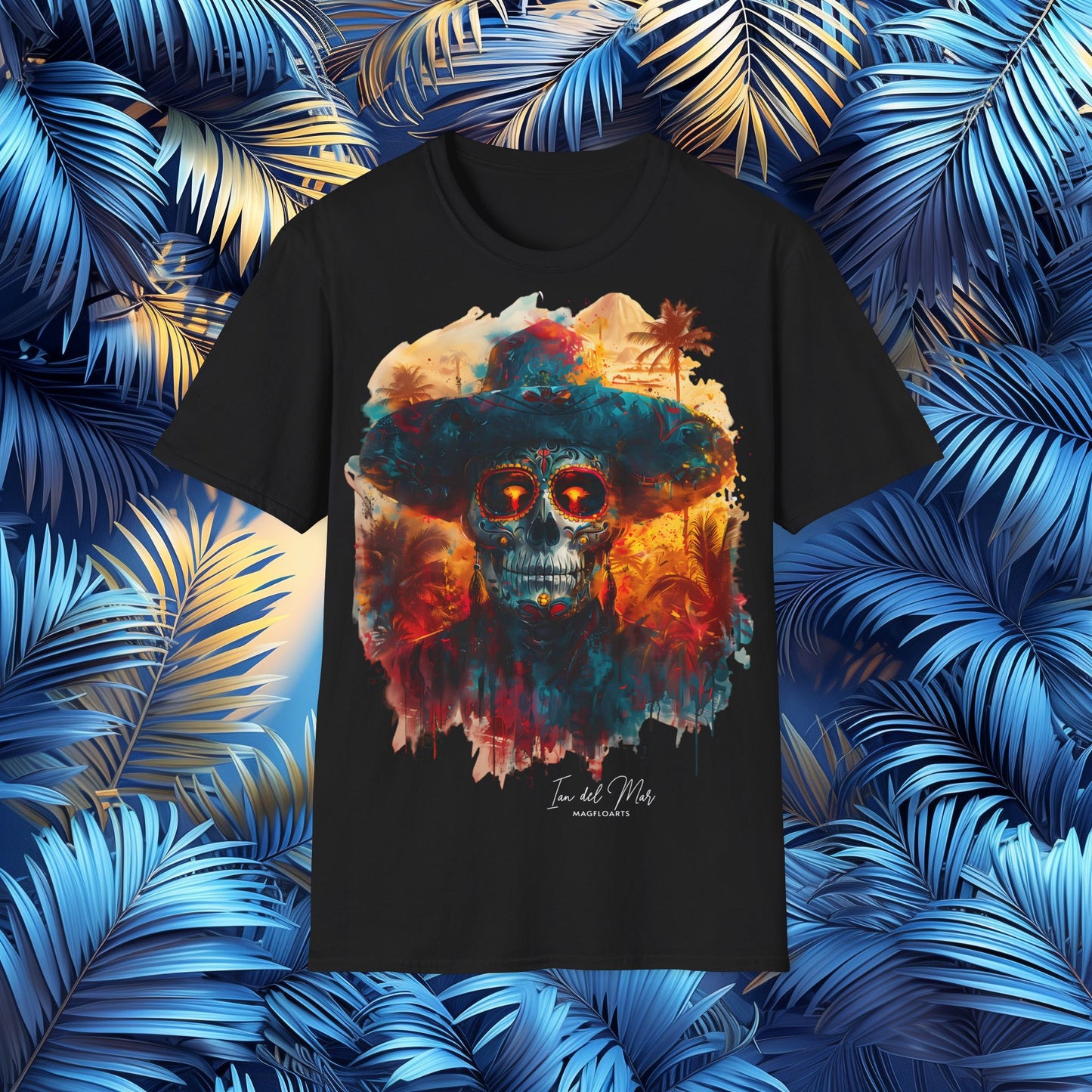 Sugar Skull Dusk Serenade T-Shirt - Day of the Dead & Dia de los Muertos