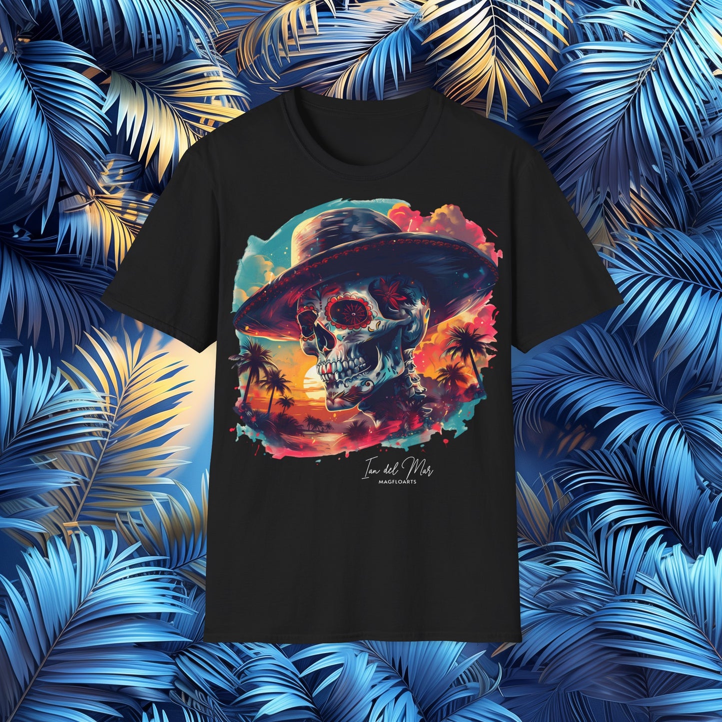 Sugar Skull Island Mirage T-Shirt - Day of the Dead & Dia de los Muertos