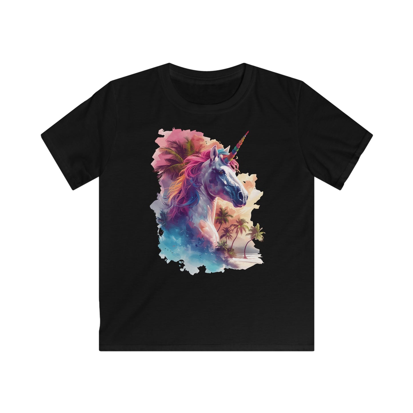 Unicorn Rainbow Palms T-Shirt - Tiere und Fabelwesen